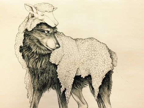 Wolf in Sheep's Skin by Foxleopard on DeviantArt Wolf In Sheeps Clothing Art, Wolf In Sheeps Clothing Tattoo, A Wolf In Sheeps Clothing, Wolf And Sheep, Wolf Sheep, Sheep In Wolves Clothing, Wolf In Sheeps Clothing, Lambs And Wolves, Sheep Tattoo