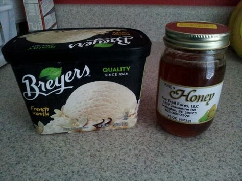 Clean(er) eating dessert that totally satisfies that sugar craving. Local honey (also excellent to combat allergies) and Bryers vanilla ice cream. Amazing!!! Bryers Ice Cream, Local Honey, Sugar Cravings, Vanilla Ice, Vanilla Ice Cream, Allergies, Clean Eating, Condiments, Vanilla