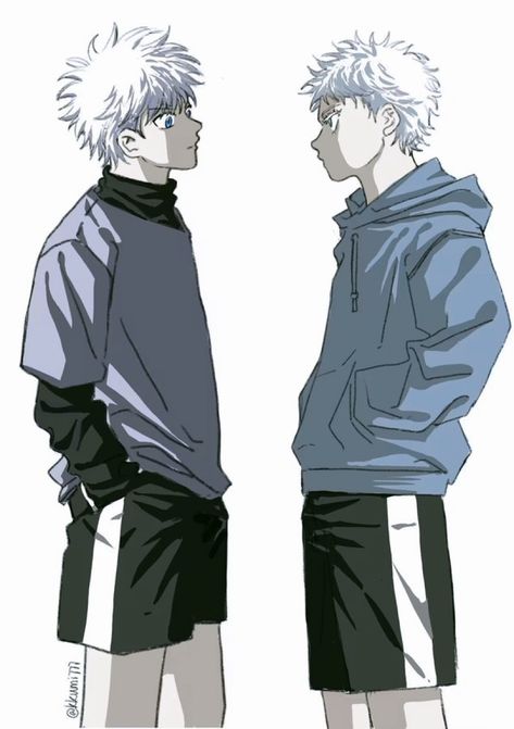 Gojo And His Son, Killua's Mom, Gojo Saturo, Killua Zoldyck, Dark Feminine Aesthetic, Half Up Half Down Hair, Hunter Hunter, Anime Crossover, Mens Hairstyles Short