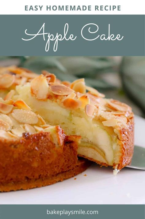 A moist and easy apple cake recipe made from a classic butter cake base, layered with apple slices and topped with flaked almonds. #apple #cake #recipe #thermomix #conventional #almonds Easy Apple Cake Recipe, Apple Recipes Easy Healthy, Gluten Free Apple Recipes, Apple Cake Recipe Easy, Apple Recipes Healthy, Cake Apple, Easy Apple Cake, Apple Cake Recipe, Apple Recipes Easy