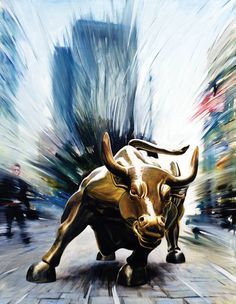 Wall Street Bull, Bulls Wallpaper, Bull Painting, New York Painting, Bull Art, Bull Tattoos, Backgrounds Phone, Contemporary Art Painting, Modern Abstract Painting