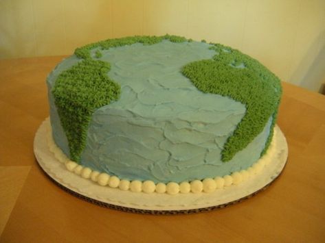 Earth Day Cake Earth Day Cake, Map Cake, Earth Cake, Tooth Cake, Birth Preparation, About Earth, Cake Writing, Space Birthday Party, Cake Cupcakes