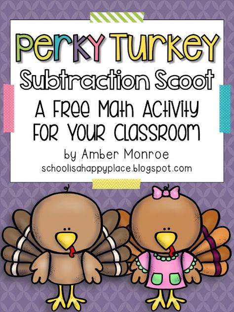 Subtraction Scoot Free, Thanksgiving Math 1st Grade, Thanksgiving Math 2nd Grade, Thanksgiving Math First Grade, Thanksgiving Math Activities 3rd Grade, Thanksgiving Second Grade, Thanksgiving First Grade, First Grade Thanksgiving, Thanksgiving Subtraction