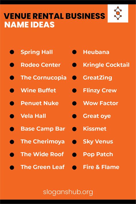 In addition to all these duties, you should also consider the name of your wedding site, which is as significant. It can be challenging to name the location of your wedding. so if you are looking for event venue rental business names, you are at the right place to find event venue rental business names here is a list of Wedding Venue Names, Wine Buffet, Camping Bar, Unique Event Venues, Business Name Ideas, Rental Business, Venue Rental, Wedding Site, Event Organiser
