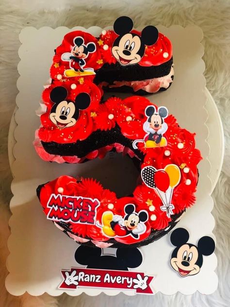 Number 2 Mickey Mouse Cake, Mickey Mouse Pull Apart Cupcakes, Mickey Cupcakes, Number Birthday Cakes, Mouse Cupcakes, Mickey Mouse Cupcakes, Pull Apart Cake, Mickey Mouse Clubhouse Birthday Party, Mickey Theme