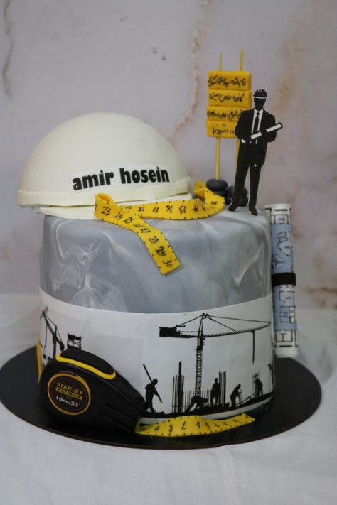 Cake For Civil Engineer, Civil Engineer Cake Design, Engineer Cake, Architecture Cake, Cake Design For Men, Construction Cake, Elegant Birthday Cakes, Mini Tortillas, Birthday Cakes For Men