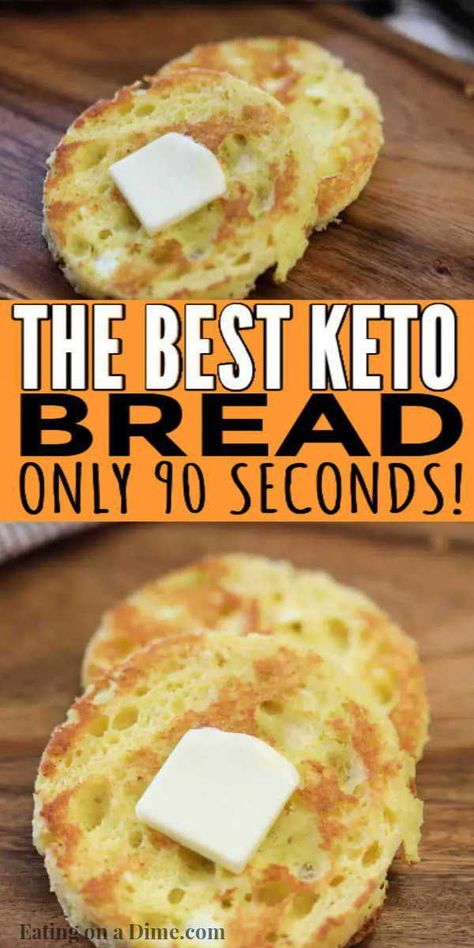 Keto Quiche, Keto Bread Recipe, 90 Second Keto Bread, No Bread Diet, Best Keto Bread, Pain Sans Gluten, Desserts Keto, Breakfast Low Carb, Keto Pancakes