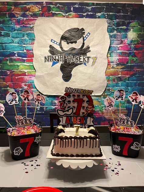 Ninja Kidz Tv Birthday Cake Ideas, Ninja Kidz Cakes, Ninja Kidz Party, Ninja Kidz Tv Birthday Party Ideas, Ninja Kids Birthday Party Ideas, Ninja Kidz Tv, Ninja Themed Birthday Party, Ninja Kidz, Ninja Kids