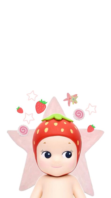 sonny angel strawberry wallpaper #wallpaper #sonnyangel Strawberry Wallpaper, Wallpers Pink, Plain Wallpaper Iphone, Memo Pad Design, Angel Wallpaper, Iphone Case Stickers, Wallpaper Doodle, Sonny Angel, Cute Patterns Wallpaper