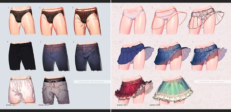 Drawing Pants, Male Vs Female, Pants Drawing, Poses Reference, Coloring Tutorial, Poses References, Digital Painting Tutorials, Drawing Clothes, Drawing Lessons