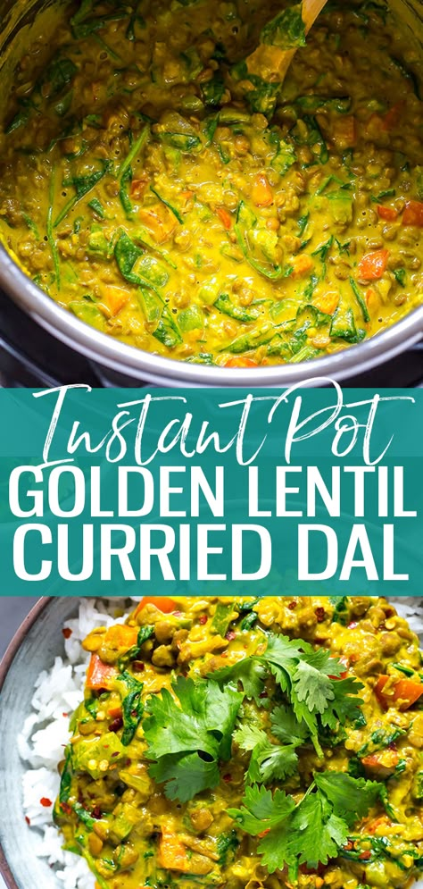 Instant Pot Dal, Lentil Recipes Easy, Curried Lentil Soup, Vegan Instant Pot Recipes, Vegan Instant Pot, Pot Recipes Easy, Healthy Instant Pot, Healthy Instant Pot Recipes, Lentil Stew