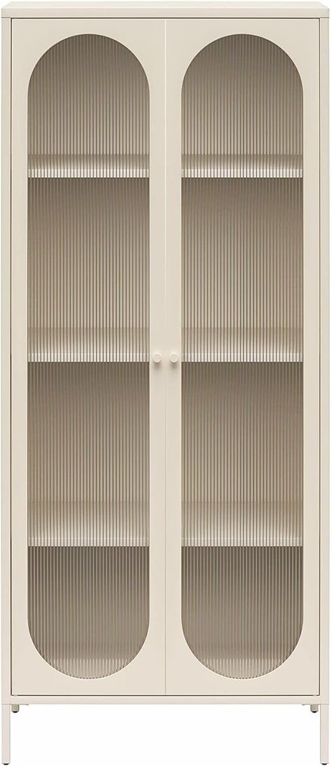 Amazon.com: Mr. Kate Luna Tall 2 Door Accent Cabinet with Fluted Glass, Parchment : Home & Kitchen Fluted Glass Shelf, Fluted Glass Kitchen Cabinets, Fluted Kitchen Cabinets, Fluted Glass Cabinet, Glass Wardrobe Doors, Fluted Glass Door, Glass Kitchen Cabinet, Tall Kitchen Cabinets, Crockery Cabinet