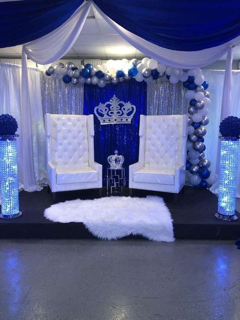 Babyboy Baby Shower Decorations, Royal Blue Baby Shower Ideas, Black People Baby Shower Ideas, Boy Baby Shower Ideas Black People, Baby Shower Themes Black People, Baby Shower Ideas Black People, Prince Baby Shower Ideas, Boy Themed Baby Shower Ideas, Baby Shower Boy Ideas