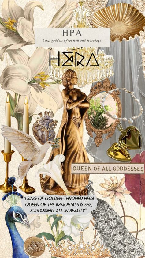 #hera #goddessofmarriage #goddessarchetypes #greekgoddesses #greekgoddesss #greekgoddesspsyche #juno #wife #zeusandhera #heraaesthetic #heracollage Hera Greek Goddess, Hera Goddess, Bookish Tattoos, Zeus And Hera, Greek Pantheon, Goddess Aesthetic, Greek Mythology Gods, 21st Birthday Photoshoot, Greek Gods And Goddesses