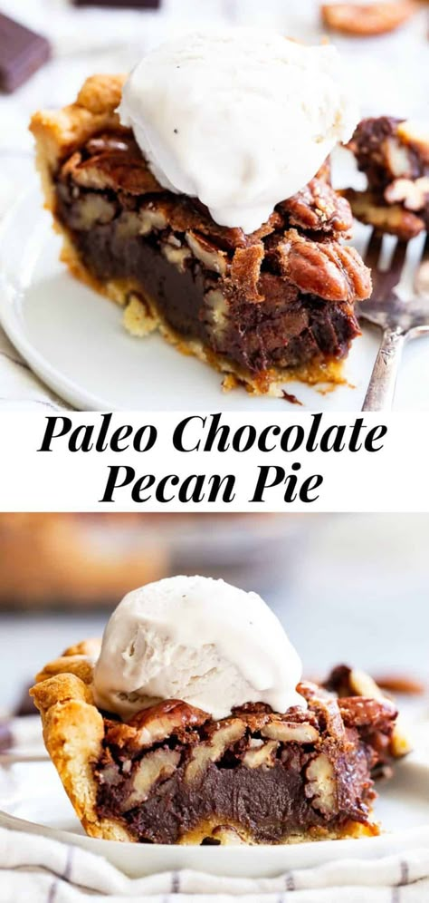 Paleo Christmas Desserts Easy, Chocolate Pecan Pie Gluten Free, Aip Thanksgiving Desserts, Paleo Chocolate Pie, Paleo Christmas Desserts, Paleo Thanksgiving Dessert, Paleo Pie Recipes, Paleo Christmas Recipes, Pecan Pie Thanksgiving