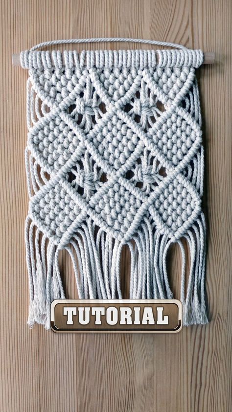 macrame patterns, diamond pattern macrame, diamond mesh, squares pattern, macrame bag, macrame pillow, rope crafts, macrame diamonds, crochet patterns, patrones de macramé, fiber art Macrame Diamond Pattern, Pattern For Bag, Macrame Creations, Macrame Style, Macrame Wall Hanging Patterns, Bag Pillow, Macrame Patterns Tutorials, Macrame Ideas, Pattern Tutorial