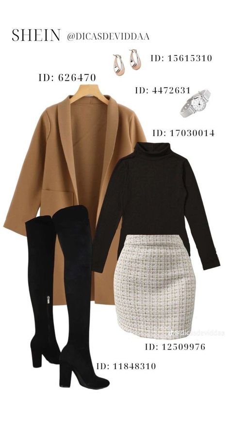 Winter Fashion Outfits Shein, Shien Winter Looks, Shein Outfits Christmas, Buisnesscore Outfit Winter, Shein Outfits Office, Classy Outfits Shein, Winter Outfits Shein Codes, Elegant Shein Outfits, Shein Elegant Outfits