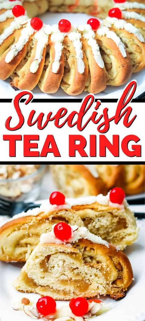 Swedish Tea Ring Recipe, Tea Ring Recipe, Swedish Tea Ring, Mini Tartlets, Buttercream Decorating, Tea Ring, Sweet Pastry, Almond Paste, Swedish Recipes