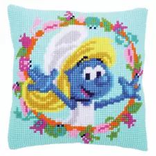 Smurf Cartoon, Needlepoint Pillow Kits, Cross Stitch Cushion, The Smurfs, Needlepoint Pillow, Diy Embroidery Kit, Tapestry Cushion, Cross Stitch Pillow, Tapestry Kits