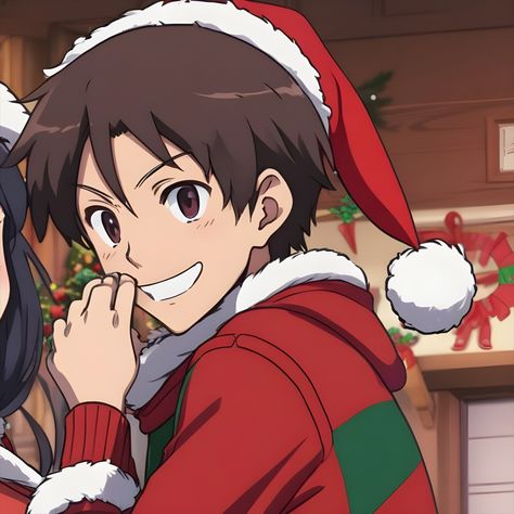 Christmas Matching Pfps Anime Couple, Matching Christmas Pfps Friends, Christmas Anime Couple Pfp, Couple Pfp Christmas, Matching Icons Anime Couple Christmas, Christmas Couple Profile, Couple Christmas Wallpaper, Christmas Cp Pfp, Christmas Couple Anime