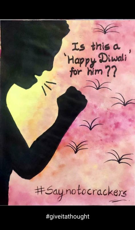 Poster on Diwali... Say no to crackers... DIY...Made by Anchal Jain Say No To Crackers Diwali Poster, No Crackers Diwali Poster, Poster On Diwali, Say No To Crackers Posters, Diwali Poster Ideas, Diwali Poem, Diwali Posters, Pollution Free Diwali, Diwali Board