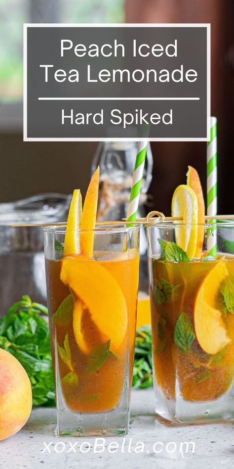 I love trying new refreshing summer cocktail ideas. I recently made this spiked peach iced tea lemonade. This boozy iced tea recipe is a game changer! It is one of the BEST alcoholic peach tea recipes I ever made. Now I want to share it with you so you can make this hard spiked ice tea lemonade. I just know you’ll love this iced tea and lemonade cocktail as much as I do! This boozy iced tea recipe is quick and easy to make. #boozy #alcohol #cocktail #icedtea #peachtea #peach #summerdrink #lemon Hard Iced Tea, Spiked Tea, Peach Tea Recipe, Peach Iced Tea, Iced Tea Cocktails, Iced Tea Recipe, Iced Tea Lemonade, Tea Lemonade, Lemonade Cocktail