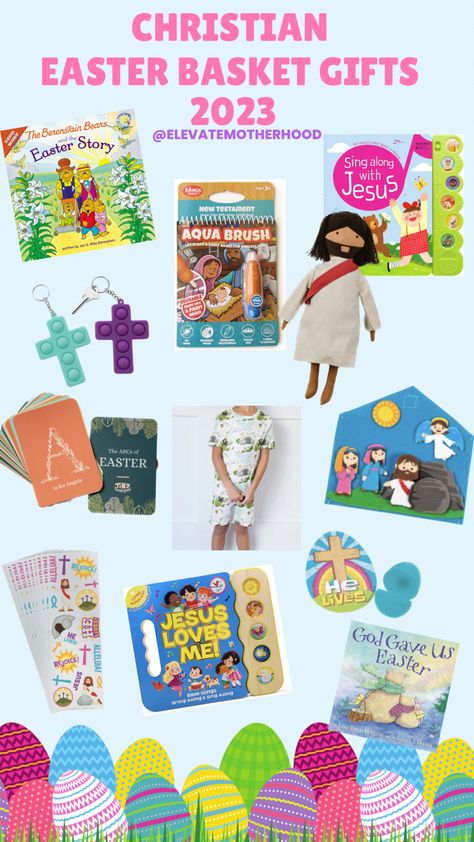 Christian easter basket ideas for kids 2023 Jesus Centered Easter Basket, Christian Easter Basket For Kids, Jesus Easter Basket Ideas, Christian Easter Basket Ideas, Christ Centered Easter Basket, Chalk Bubbles, Christian Easter Basket, Kids Easter Basket Ideas, Easter 2025