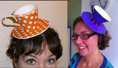 Teacup fascinator: nailed it! It goes with my Mad Hatter costume! Tea Cup Costume Diy, Tea Cup Costume, Teacup Fascinator, Tea Cup Hat, Clown Oc, Hatter Costume, Cup Hat, Halloween Tea Party, Wonderland Decorations