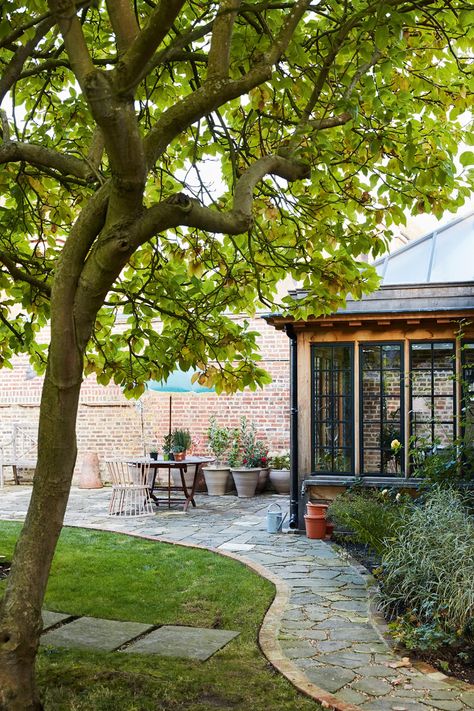 Christopher Howe creates a timeless interior for a higgledy-piggledy house in Bray | House & Garden Small City Garden, Townhouse Garden, Crazy Paving, Brick Paving, Timeless Interior, Garden Screening, London Garden, Design Blogs, Terrace Design