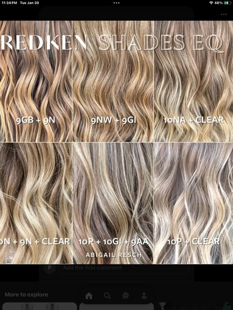 Hair School Cosmetology, Shades Formulas, Redken Toner, Cosmetology Tips, Blonde Toners, Blonde Formulas, Balayage On Black Hair, Darker Blonde, Redken Formulas