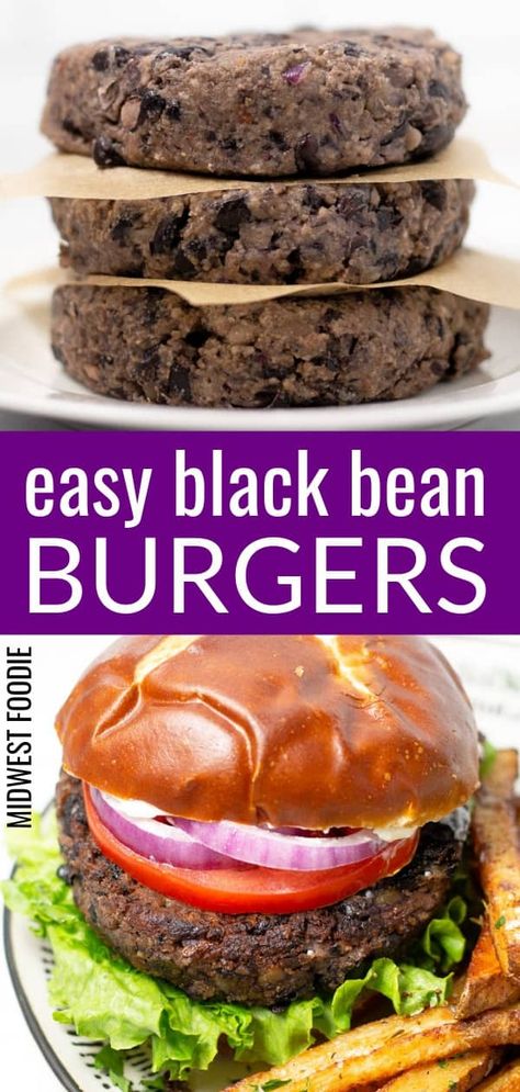 Blackbeans Burgers, Bean Patties, Bean Burger Recipe, Asiago Chicken, Vegetarian Burgers, Vegan Black Bean Burger, Black Bean Burger Recipe, Black Bean Burger, Veggie Burgers Recipe