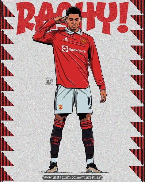 Man United Drawings, Manchester United Artwork, Rashford Drawing, Manchester United Drawing, Manchester United Anime, Rashford Wallpapers, Soccer Images, Football Artwork, Football Drawing