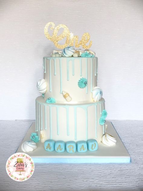 2 Tier Drip Cake, Blue Drip Cake, Igloo Cake, Blue Drip, First Birthday Cake, Drip Cake, Drip Cakes, First Birthday Cakes, First Birthday