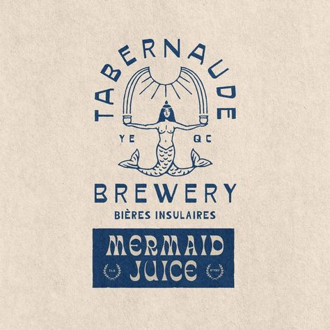 Risewise | Design for Tabernaude, a brewery coming to a small island called Île d’Yeu in France. More to share soon | Instagram Brewery Logo Design, Brewery Branding, Brewery Logo, Island Logo, Beer Logo, 2024 Design, Small Island, Instagram Design, 로고 디자인