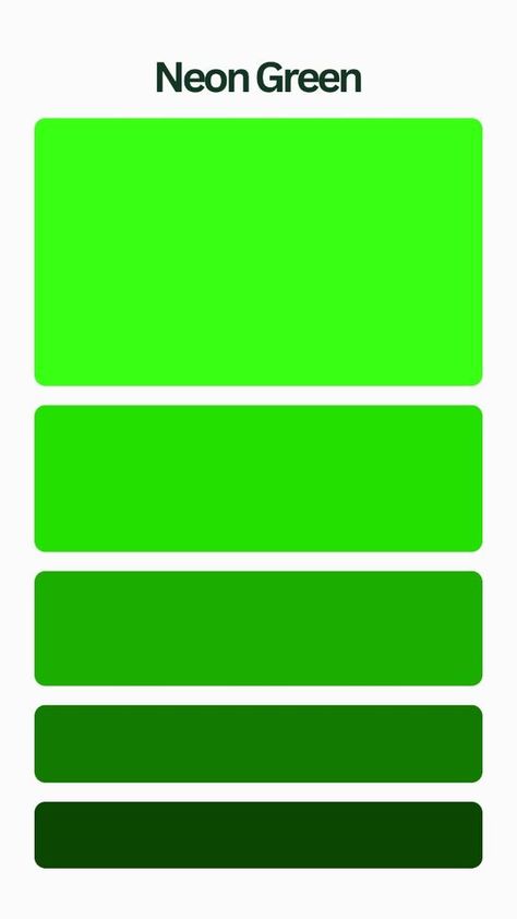 Neon Green is a bright, fluorescent shade of green with a strong, luminous quality. It conveys a sense of energy, boldness, and attention-grabbing vibrancy. Faith Growth, Palette Garden, Color Generator, Green Palette, Green Colour Palette, Home Colors, Green Lawn, Environmental Awareness, Color Codes