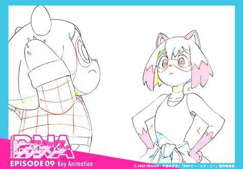 Trigger Art Style, Trigger Animation, Bna Michiru, Shirou Ogami, Michiru Kagemori, Key Animation, Anime Concept Art, Bna Brand New Animal, Art Style Study