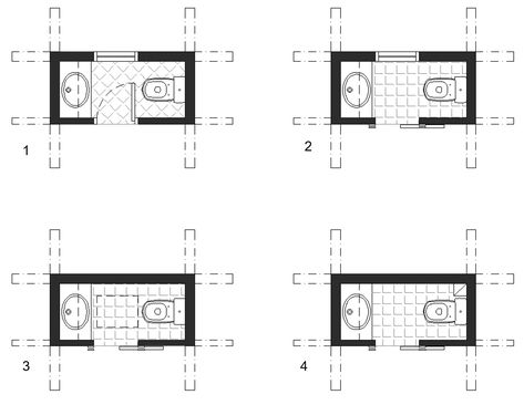 Inspiring powder room floor plans by an expert architect Small Half Bathroom Layout Floor Plans, Small Toilet Room Layout, Small Powder Room Floor Plans, Half Bathroom Floor Plan, Small Powder Room Layout Floor Plans, Tiny Half Bath Layout, Small Half Bathroom Layout, Powder Bath Layout, 3x5 Powder Room