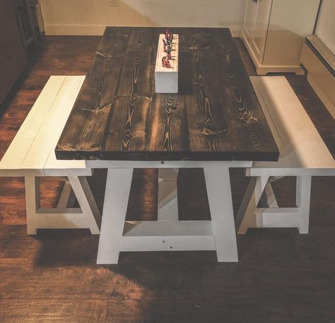 Farmhouse Kids Table, Kids Farmhouse Table, Diy Kids Table And Chairs, Kids Table Diy, Farmhouse Desk Diy, Truss Table, Kids Dining Table, Kids Art Table, Playroom Table