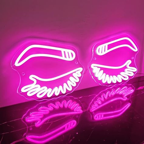 Eyebrow Eyelashes Neon Sign, LASH Brow Art Wall Decor LED Sign Light, Aesthetic Room Decor Beauty Salon Decor Light, for Bedroom Beauty Studio Bar Pub Barber Business Shops Office-20x8.2 Inch Medallion Wall Art, Mom Frame, Led Wall Decor, Painted Wooden Signs, Photo Wall Decor, Room Wall Decoration, Lash Room, Light Room, Wall Decor Lights