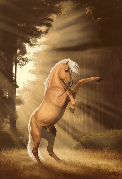 Palomino Horse Drawing, Geralt Fanart, Step By Step Animation, Horse Illustration Art, Palomino Stallion, Equine Art Paintings, Thing To Paint, Horse Animation, Equine Artwork