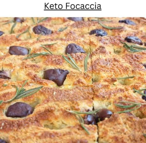 Keto Focaccia - EASY KETO RECIPES Focaccia Bread Easy, Keto Focaccia, Low Carb Low Sugar Recipes, Easy Keto Bread Recipe, Keto Bread Recipe, Lean Green Meals, Keto Diet Meals, Green Meals, Keto Sides