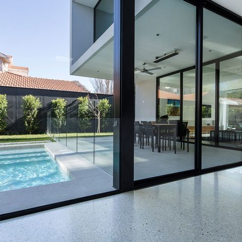 Polished Concrete Around Pool, Polish Concrete Floors Living Room, Light Grey Polished Concrete Floor, Outdoor Polished Concrete, Polished Concrete Living Room, Polished Concrete Floors In House, Polished Concrete Floor Living Room, Polished Concrete Patio, Indoor Concrete Floor Ideas