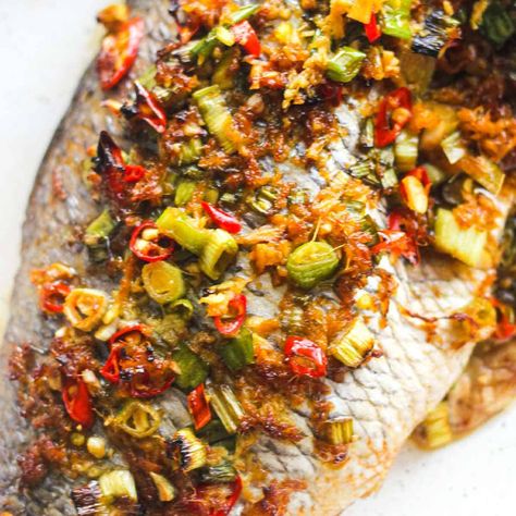 Baked Porgy Recipe Porgy Recipes, Porgy Fish Recipes, White Fish Recipes, Fish Dinner Recipes, Mom Recipes, Best Seafood Recipes, Clam Recipes, Dinner Side Dishes, Fish Recipe