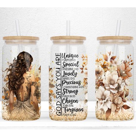 Glass Tumbler Design Ideas, Glass Can Sublimation, Glass Tumbler Design, Glass Png, Libbey Glasses, Diy Sublimation, Glass Can Wrap, We Are All One, Glass Wrap