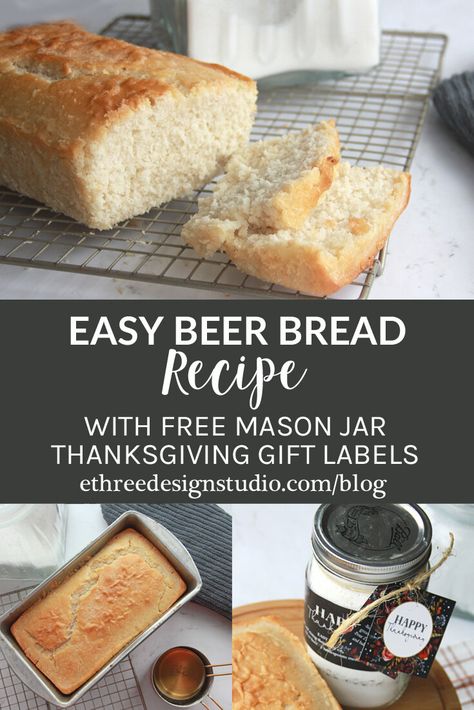 Beer Bread Gift Ideas, Beer Bread Gift In A Jar, Beer Bread In A Jar, Mason Jar Bread Mix Recipe, Jar Bread Recipes, Beer Bread Mix Gift, Beer Bread Mix In A Jar, Bread In A Jar Recipe Gifts, Mason Jar Bread Recipes