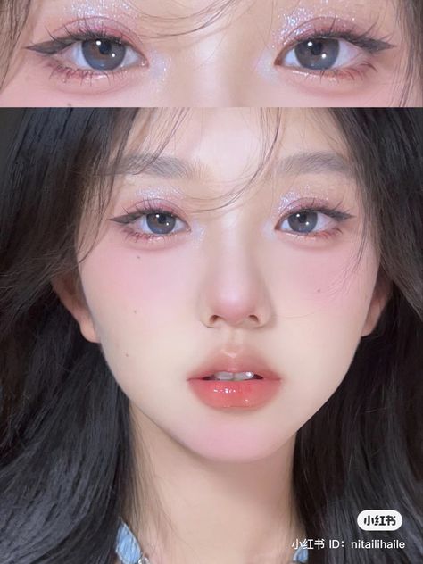 #makeup #makeupartist #makeupideas #makeuplook #makeupinspo #eyemakeupideas #eyemakeupinspiration #eyemakeup #eyemakeupinspo #xiaohongshu Make Up Douyin, Douyin Eye Makeup, Make Up Korean, Eye Makeup Inspo, Layout Makeup, Coral Makeup, Makeup Layout, Doll Eye Makeup, Korean Eye Makeup