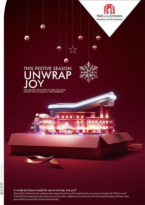 Mall of the Emirates: Scope on Behance Mall Creative Ads, Christmas Ad Design, Christmas Creative Poster, Christmas Creative Ads, Christmas Advertising Design, Christmas Social Media, Christmas Ads, Christmas Poster Design, Hotel Ads