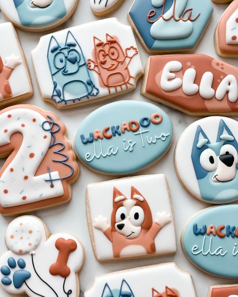 Wackadoo Ella is 2 💙🧡 #cookies #njcookies #decoatedsugarcookies #cookiesofinstagram #birthdaycookies | Instagram 2 Cookies, Sesame Street Cookies, Cookie Designs, Birthday Cookies, 10th Birthday, Decorated Cookies, Sesame Street, Sugar Cookies, Birthday