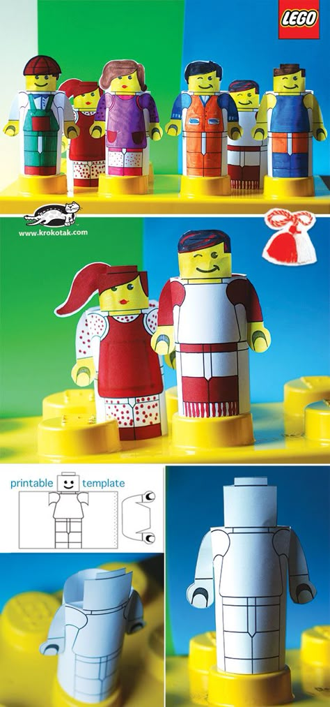 Krokotak Printables, Surprise Lego, Lego Printables, Lego Camp, Lego Themed Party, Lego Theme, Lego Challenge, Diy Lego, Free Printable Templates