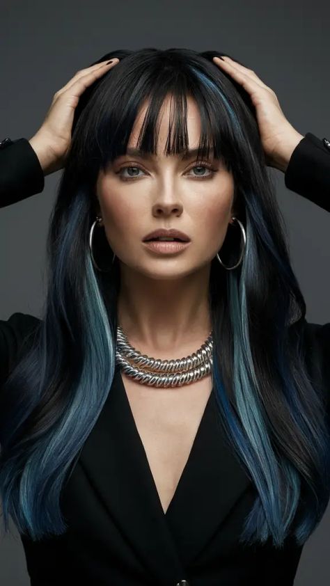 Dark Teal Hair, Brunettes Balayage, Teal Hair Color, Color Trends 2024, Winter Hair Color Trends, Rich Brunette, Teal Hair, Hot Hair Colors, Long Brunette